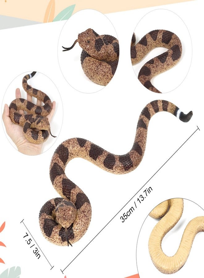Lohoee 2Pcs Realistic Fake Snakes Toy Lifelike Rubber Rattlesnake Snake Scare Birds and Squirrels Tricky Model Snake Toys for Gift Party Favors or Halloween Decoration Props - Image 2